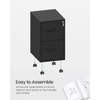 Archivador, Archivador de Oficina con Cerradura, Pre-ensamblado, 17.7 x 14.4 x 25.4 Pulgadas