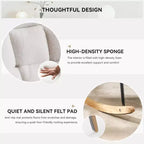 Sillón decorativo moderno de mediados de siglo con asiento acolchado, respaldo alto y almohadas (marfil/gris oscuro/rosa)