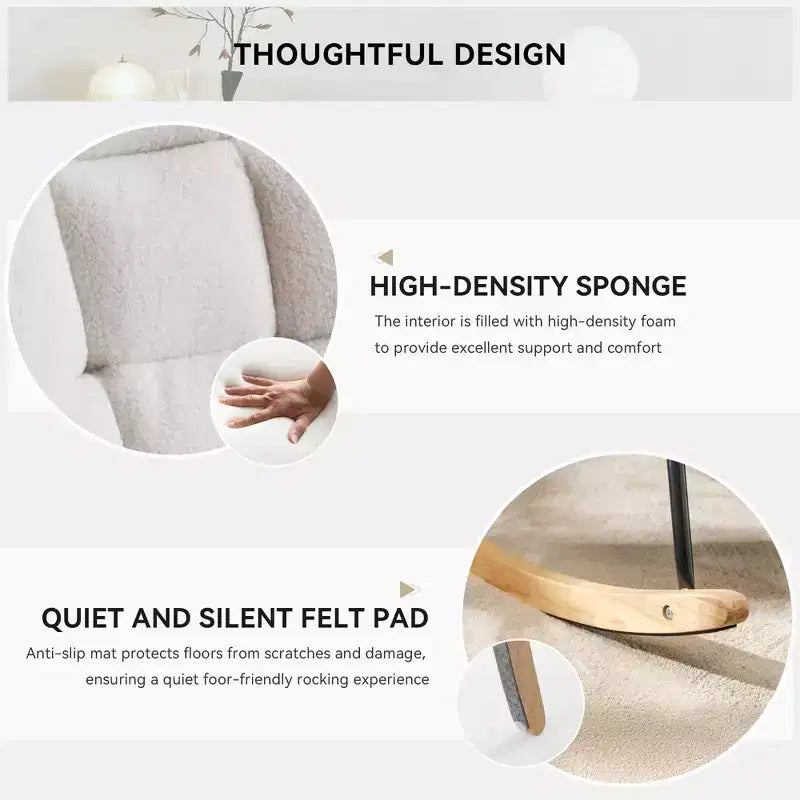 Sillón decorativo moderno de mediados de siglo con asiento acolchado, respaldo alto y almohadas (marfil/gris oscuro/rosa)