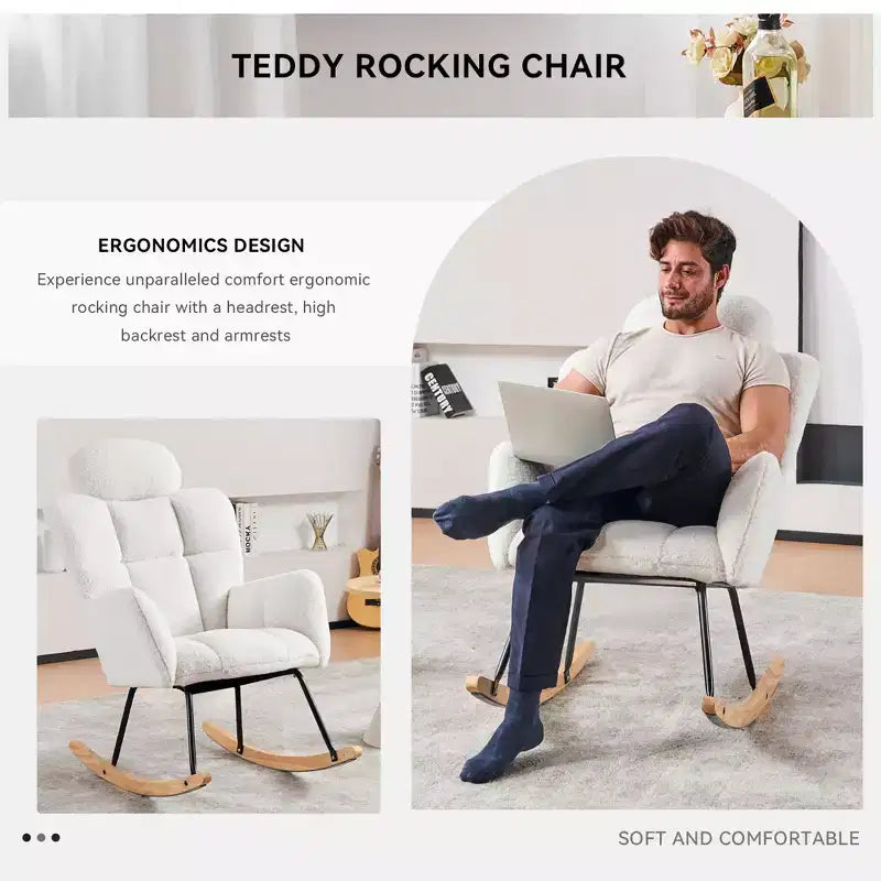 Sillón decorativo moderno de mediados de siglo con asiento acolchado, respaldo alto y almohadas (marfil/gris oscuro/rosa)