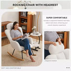 Sillón decorativo moderno de mediados de siglo con asiento acolchado, respaldo alto y almohadas (marfil/gris oscuro/rosa)