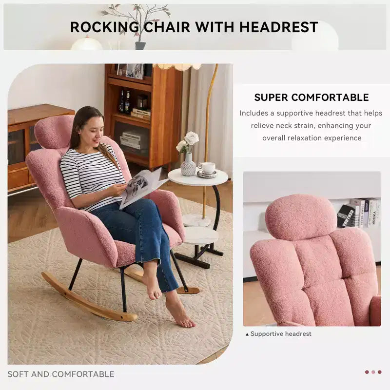Sillón decorativo moderno de mediados de siglo con asiento acolchado, respaldo alto y almohadas (marfil/gris oscuro/rosa)