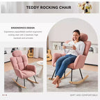Sillón decorativo moderno de mediados de siglo con asiento acolchado, respaldo alto y almohadas (marfil/gris oscuro/rosa)