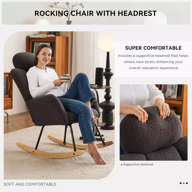 Sillón decorativo moderno de mediados de siglo con asiento acolchado, respaldo alto y almohadas (marfil/gris oscuro/rosa)