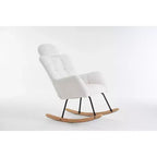 Sillón decorativo moderno de mediados de siglo con asiento acolchado, respaldo alto y almohadas (marfil/gris oscuro/rosa)