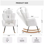 Sillón decorativo moderno de mediados de siglo con asiento acolchado, respaldo alto y almohadas (marfil/gris oscuro/rosa)