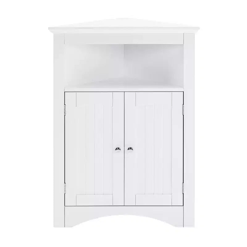 Mueble esquinero auxiliar, Mueble de suelo para baño con puertas y estantes, Almacenamiento independiente para cocina, salón, baño
