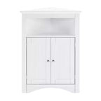 Mueble esquinero auxiliar, Mueble de suelo para baño con puertas y estantes, Almacenamiento independiente para cocina, salón, baño