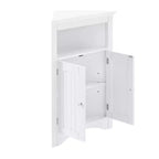 Mueble esquinero auxiliar, Mueble de suelo para baño con puertas y estantes, Almacenamiento independiente para cocina, salón, baño
