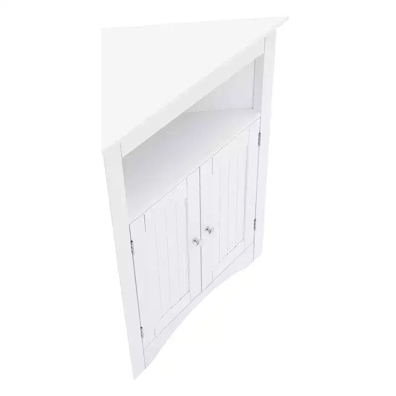 Mueble esquinero auxiliar, Mueble de suelo para baño con puertas y estantes, Almacenamiento independiente para cocina, salón, baño