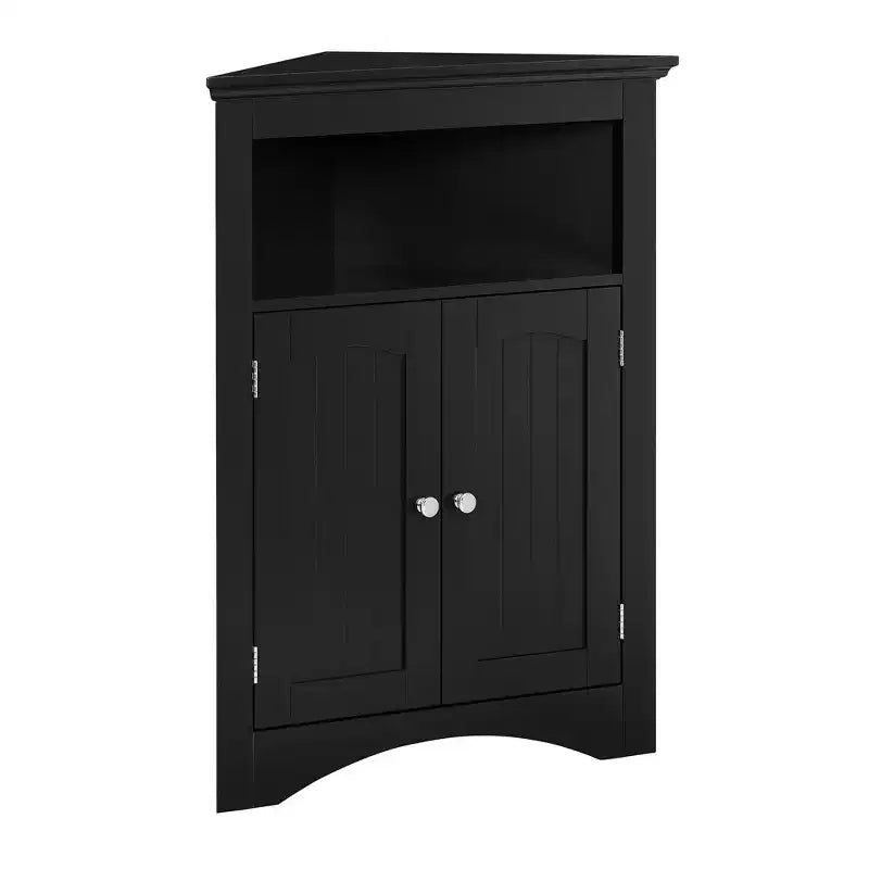 Mueble esquinero auxiliar, Mueble de suelo para baño con puertas y estantes, Almacenamiento independiente para cocina, salón, baño