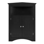 Mueble esquinero auxiliar, Mueble de suelo para baño con puertas y estantes, Almacenamiento independiente para cocina, salón, baño