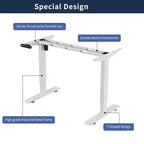 Mesa Auxiliar de Altura Ajustable para Sentarse o Estar de Pie, Mesa de Trabajo Estable para Oficina en Casa, Blanca, 55*24*45