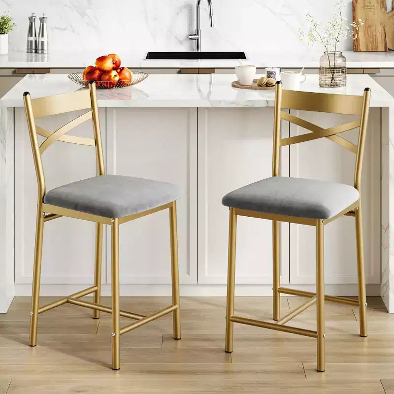2 taburetes de bar, sillas de barra de mostrador con respaldo y cojín, sillas de comedor tapizadas, taburetes para isla de cocina, bar, comedor