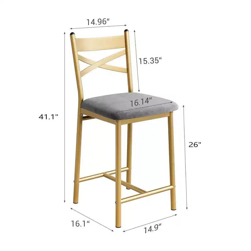 2 taburetes de bar, sillas de barra de mostrador con respaldo y cojín, sillas de comedor tapizadas, taburetes para isla de cocina, bar, comedor