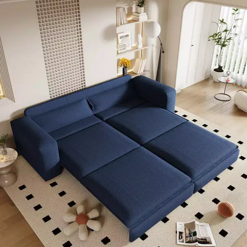 Sofá cama extraíble King de 93, sofá cama convertible 3 en 1 Teddy con 2 almohadas lumbares