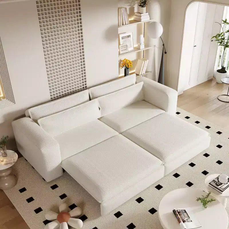 Sofá cama extraíble King de 93, sofá cama convertible 3 en 1 Teddy con 2 almohadas lumbares