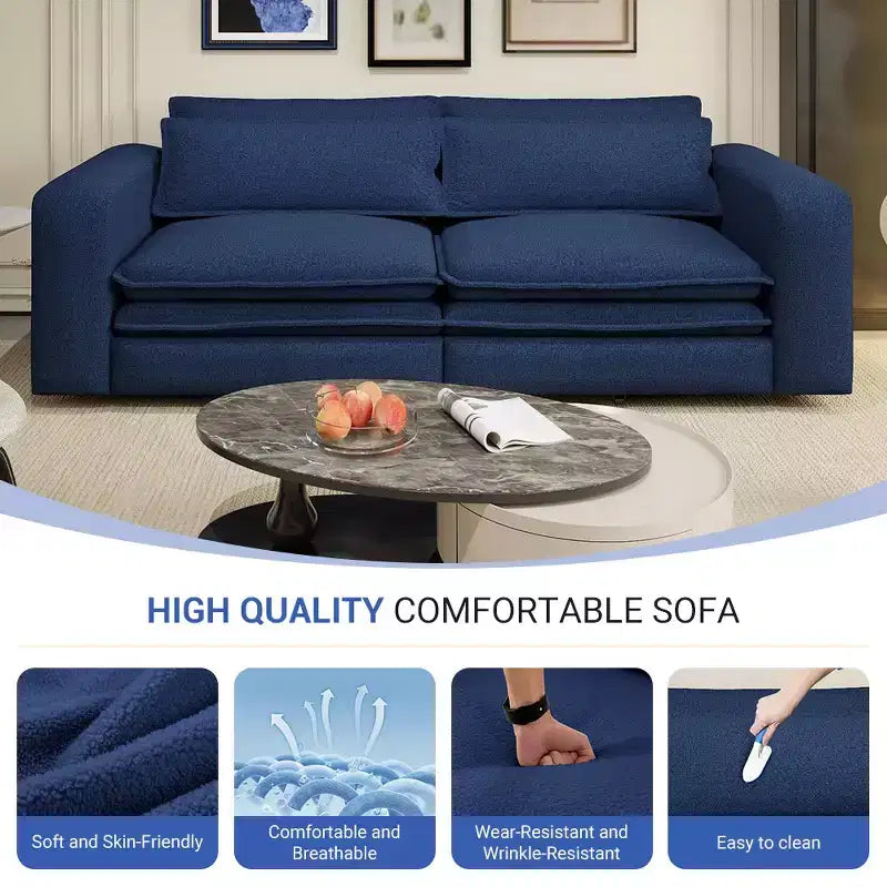 Sofá cama extraíble King de 93, sofá cama convertible 3 en 1 Teddy con 2 almohadas lumbares