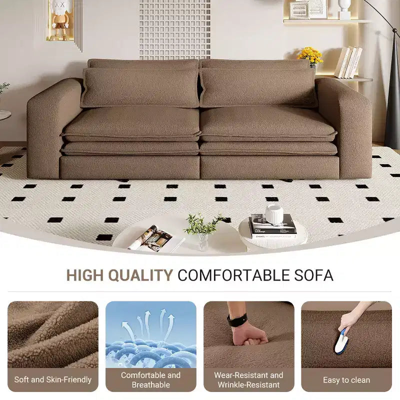 Sofá cama extraíble King de 93, sofá cama convertible 3 en 1 Teddy con 2 almohadas lumbares