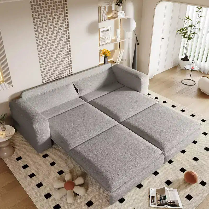 Sofá cama extraíble King de 93, sofá cama convertible 3 en 1 Teddy con 2 almohadas lumbares