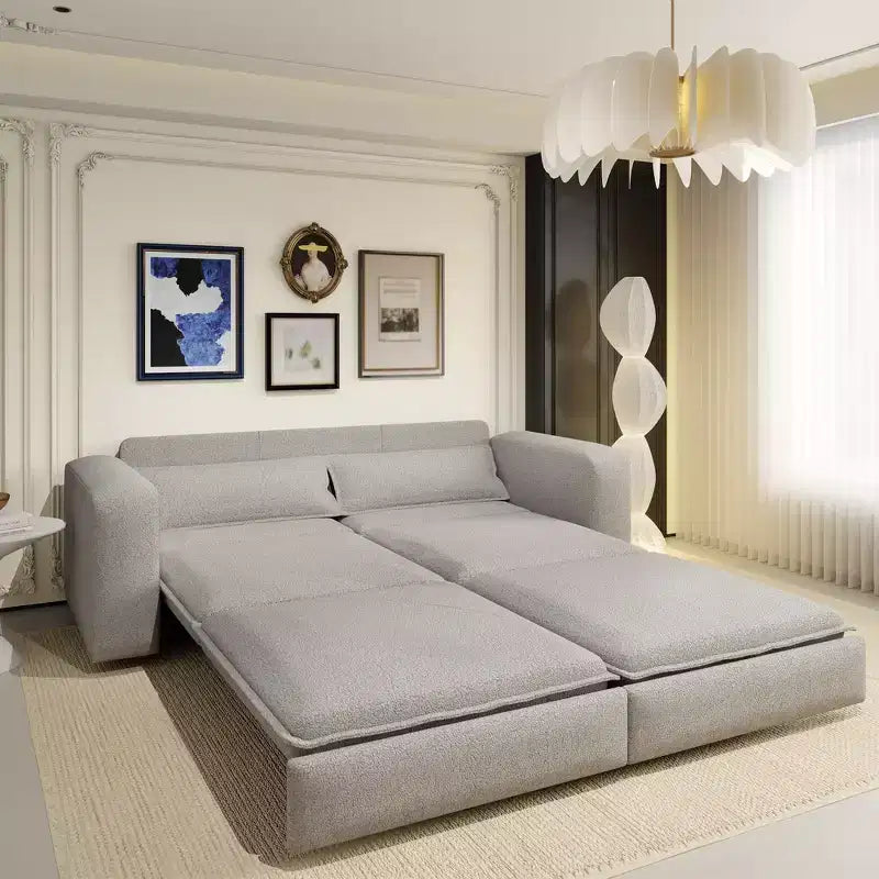Sofá cama extraíble King de 93, sofá cama convertible 3 en 1 Teddy con 2 almohadas lumbares