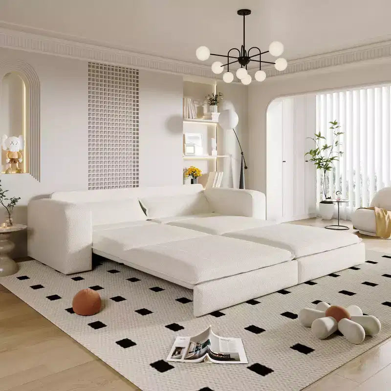 Sofá cama extraíble King de 93, sofá cama convertible 3 en 1 Teddy con 2 almohadas lumbares
