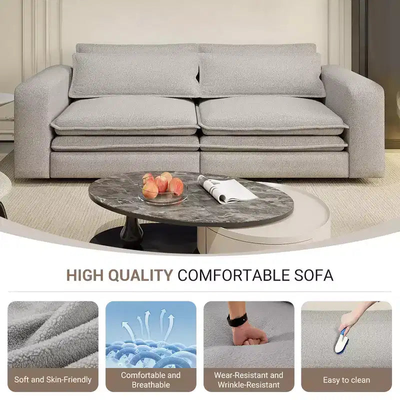 Sofá cama extraíble King de 93, sofá cama convertible 3 en 1 Teddy con 2 almohadas lumbares