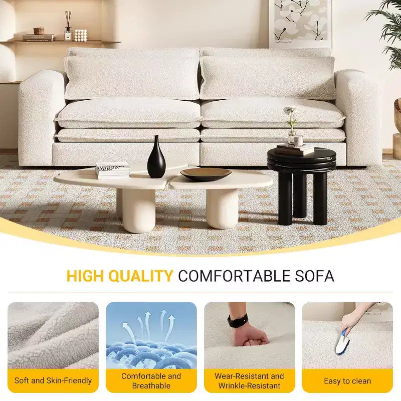 Sofá cama extraíble King de 93, sofá cama convertible 3 en 1 Teddy con 2 almohadas lumbares