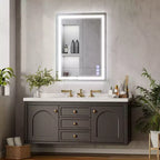 Espejo de baño LED antiempañamiento New England Stories con doble luz frontal y retroiluminación