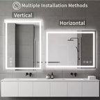 Espejo de baño LED antiempañamiento New England Stories con doble luz frontal y retroiluminación