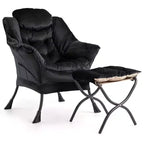 Sillón Reclinable con Otomana y Bolsillo Lateral - Sillón Moderno de Acento, Asiento Cómodo de Lectura para Sala, Dormitorio y Oficina