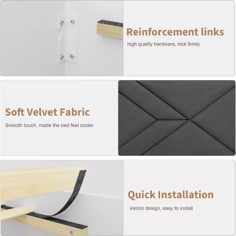 Base de cama tapizada capitoné moderna, cama con plataforma blanca con cabecero para dormitorio o apartamento