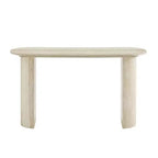 Mesa de Consola Moderna Mesa de Entrada Mesa Auxiliar de Sofá Mesa Decorativa Minimalista con Borde Redondeado y Patrón de Mármol Falso MARS