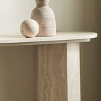 Mesa de Consola Moderna Mesa de Entrada Mesa Auxiliar de Sofá Mesa Decorativa Minimalista con Borde Redondeado y Patrón de Mármol Falso MARS
