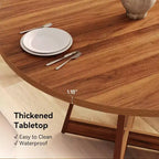 Mesa de Comedor Redonda de 39 Pulgadas para 2-4 Personas, Mesa de Cocina Redonda Estilo Rústico, Mesa de Comedor de Madera, Mesa Pequeña de Bistró para Restaurante, Marrón