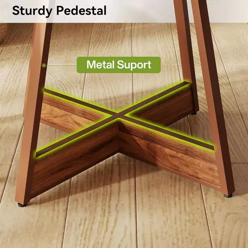 Mesa de Comedor Redonda de 39 Pulgadas para 2-4 Personas, Mesa de Cocina Redonda Estilo Rústico, Mesa de Comedor de Madera, Mesa Pequeña de Bistró para Restaurante, Marrón
