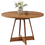Mesa de Comedor Redonda de 39 Pulgadas para 2-4 Personas, Mesa de Cocina Redonda Estilo Rústico, Mesa de Comedor de Madera, Mesa Pequeña de Bistró para Restaurante, Marrón