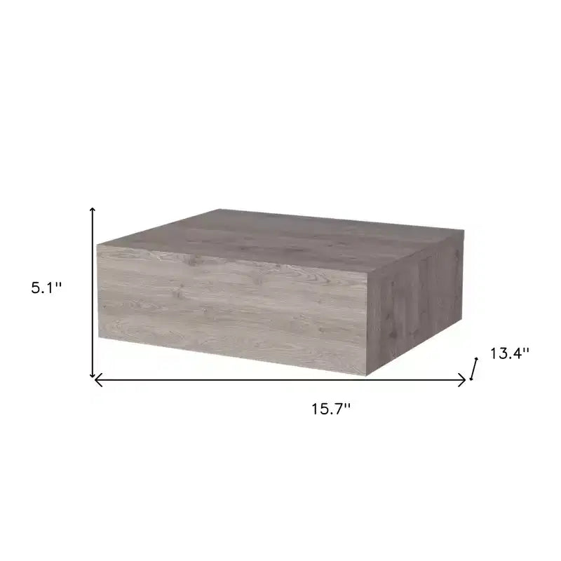 Mesita de noche flotante de 5 cajones de madera gris