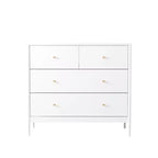 Cómoda de 4 cajones para niños, armario de almacenamiento de madera para cuarto de bebé o dormitorio, 89.9 cm de ancho, blanco