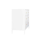 Cómoda de 4 cajones para niños, armario de almacenamiento de madera para cuarto de bebé o dormitorio, 89.9 cm de ancho, blanco