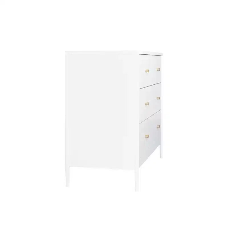Cómoda de 4 cajones para niños, armario de almacenamiento de madera para cuarto de bebé o dormitorio, 89.9 cm de ancho, blanco