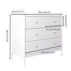Cómoda de 4 cajones para niños, armario de almacenamiento de madera para cuarto de bebé o dormitorio, 89.9 cm de ancho, blanco
