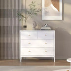 Cómoda de 4 cajones para niños, armario de almacenamiento de madera para cuarto de bebé o dormitorio, 89.9 cm de ancho, blanco