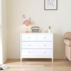 Cómoda de 4 cajones para niños, armario de almacenamiento de madera para cuarto de bebé o dormitorio, 89.9 cm de ancho, blanco