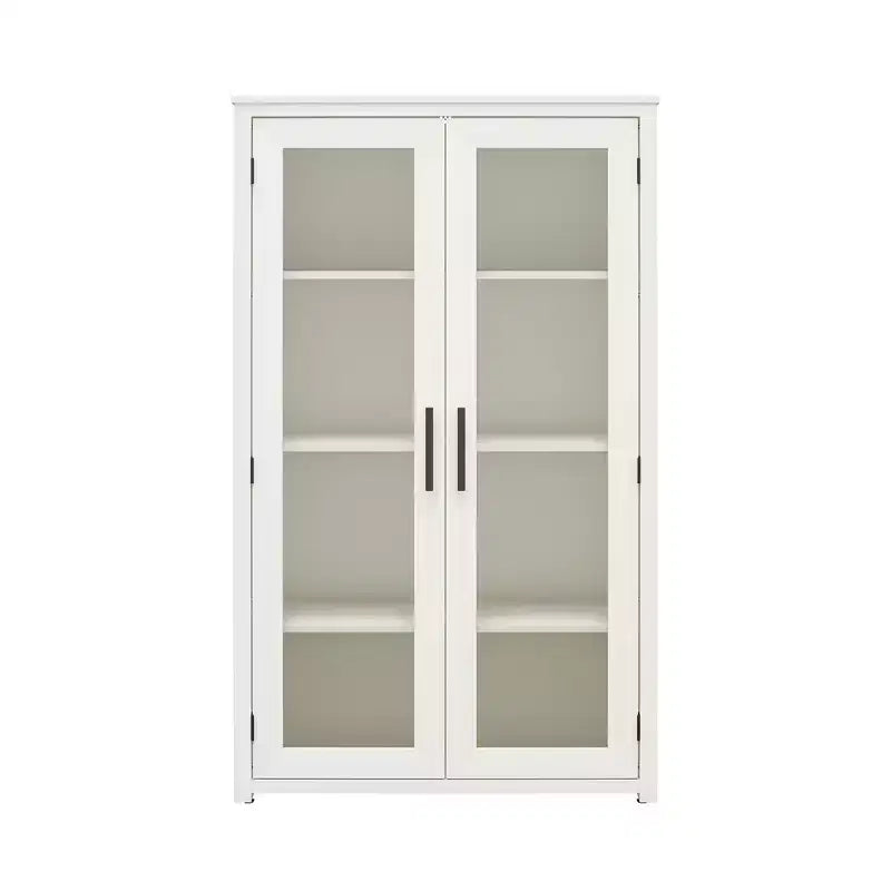 Armario moderno de madera con puerta de cristal