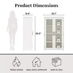 Armario moderno de madera con puerta de cristal