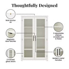 Armario moderno de madera con puerta de cristal
