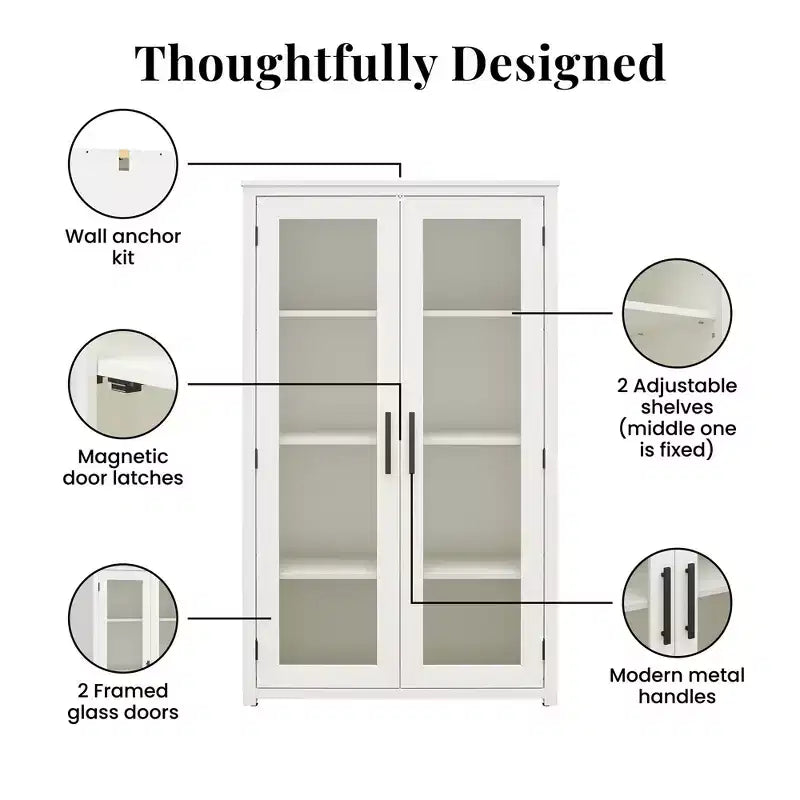 Armario moderno de madera con puerta de cristal