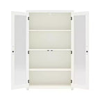 Armario moderno de madera con puerta de cristal