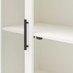 Armario moderno de madera con puerta de cristal